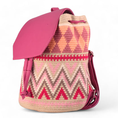 Pink & Cream Wayuu Backpack