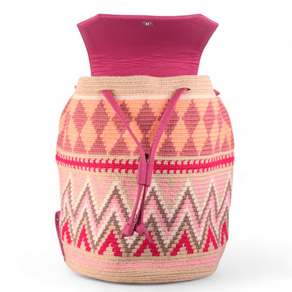 Pink & Cream Wayuu Backpack