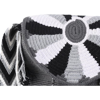 Medium Gray Wayuu Bag with Patterned Flap