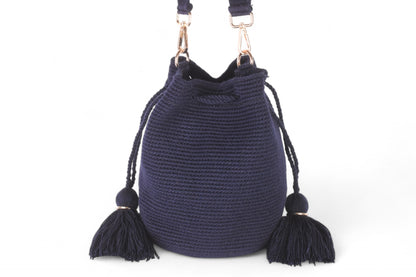 Medium Navy Blue Lux Wayuu Bag