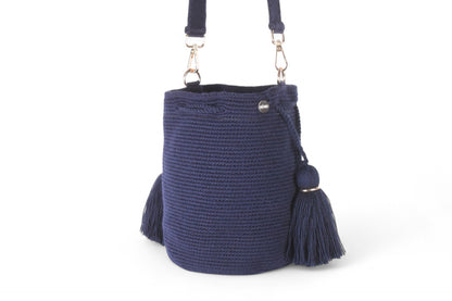 Medium Navy Blue Lux Wayuu Bag