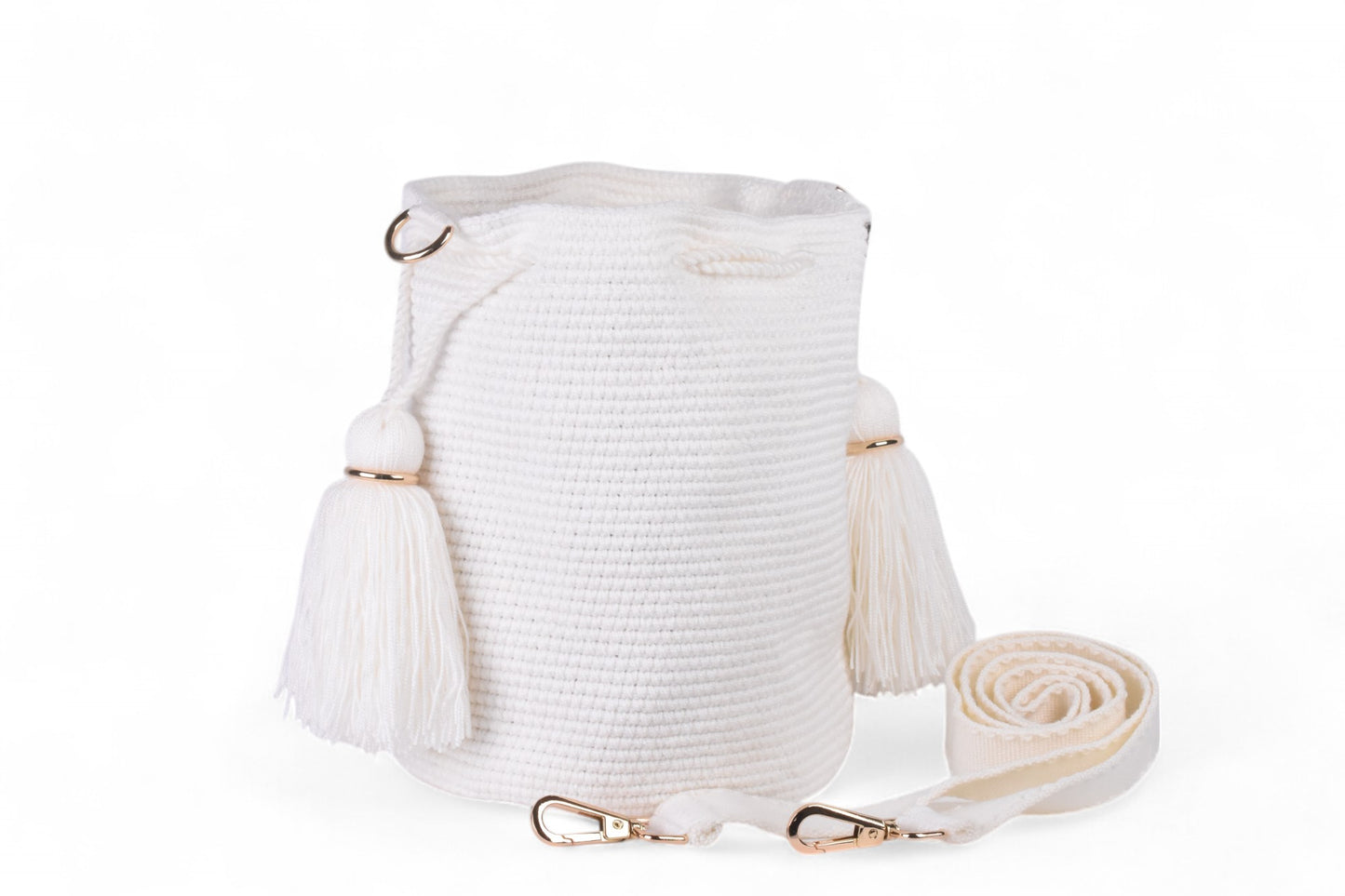 Medium White Lux Wayuu Bag