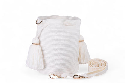 Medium White Lux Wayuu Bag