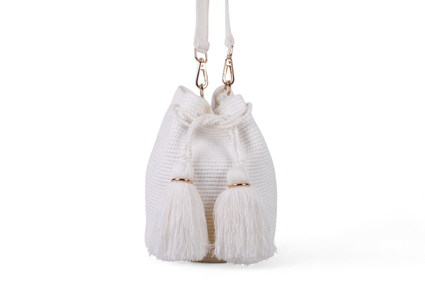 Medium White Lux Wayuu Bag