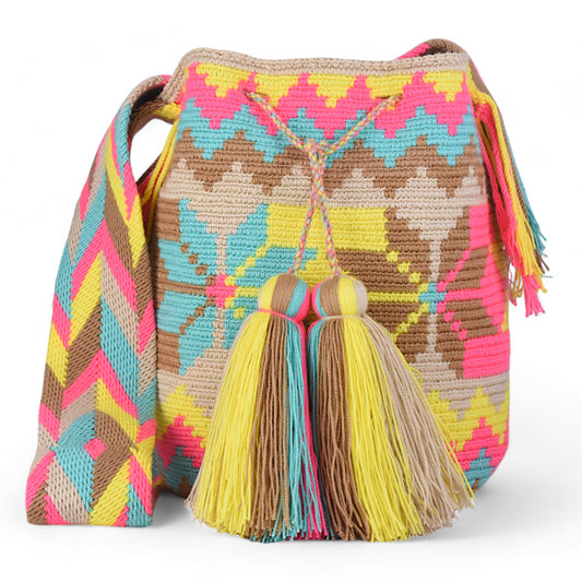 Handmade Multi-coloured Patterned Hand Bag 