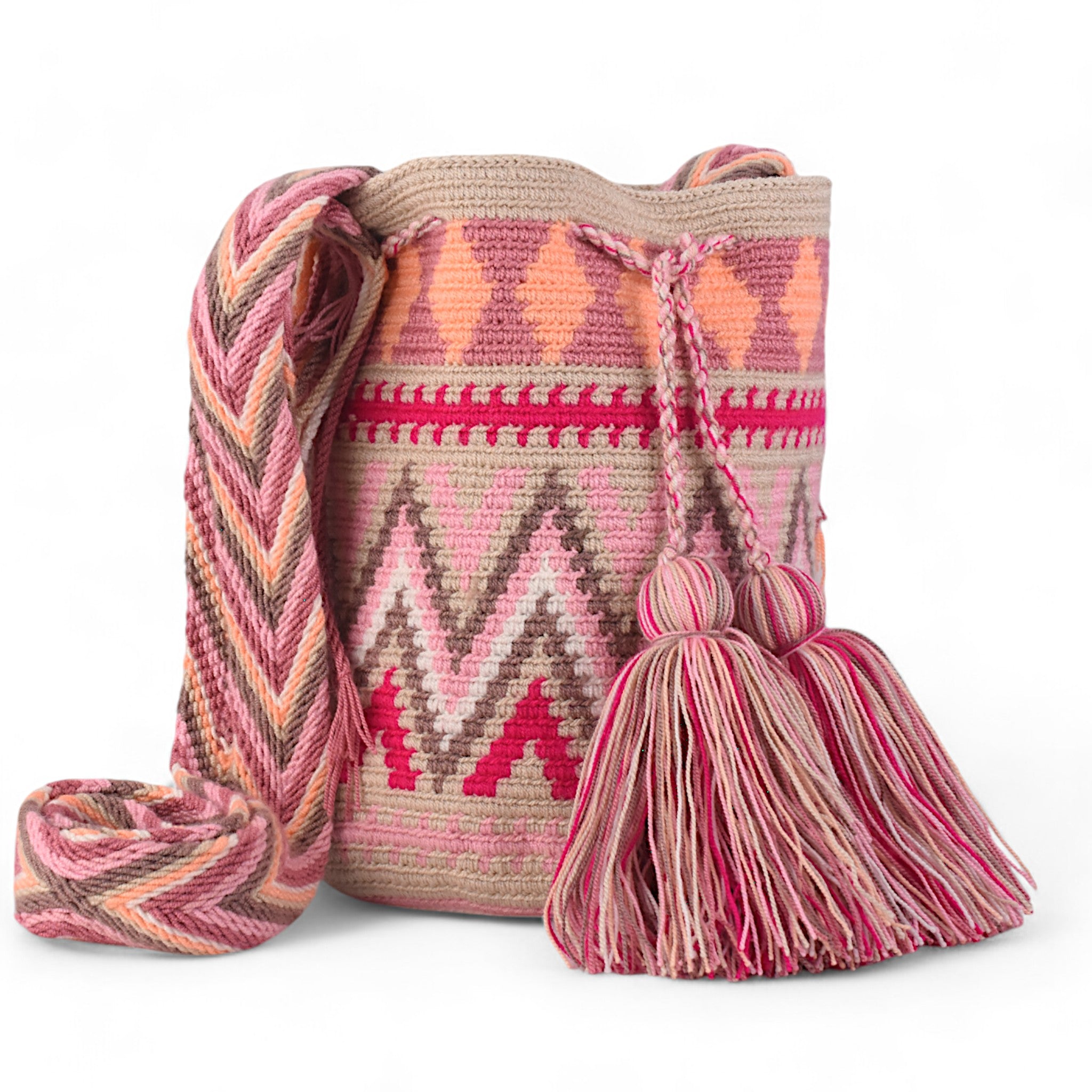 Wayuu Mochila Hand Woven Colombian Crossbody Bag Zigzag Pattern hotsell Multicolored